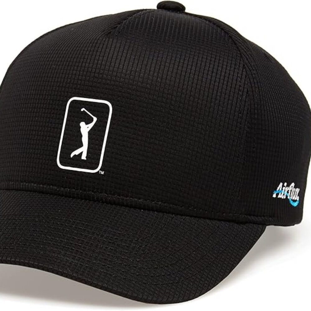Brand New! PGA TOUR Mens Black Airflux Mesh Cap - Picture 2 of 3